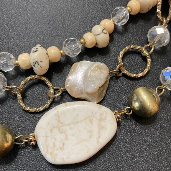 Lovely Three-Strand Beaded Necklace + Earrings - Picture 5 of 9